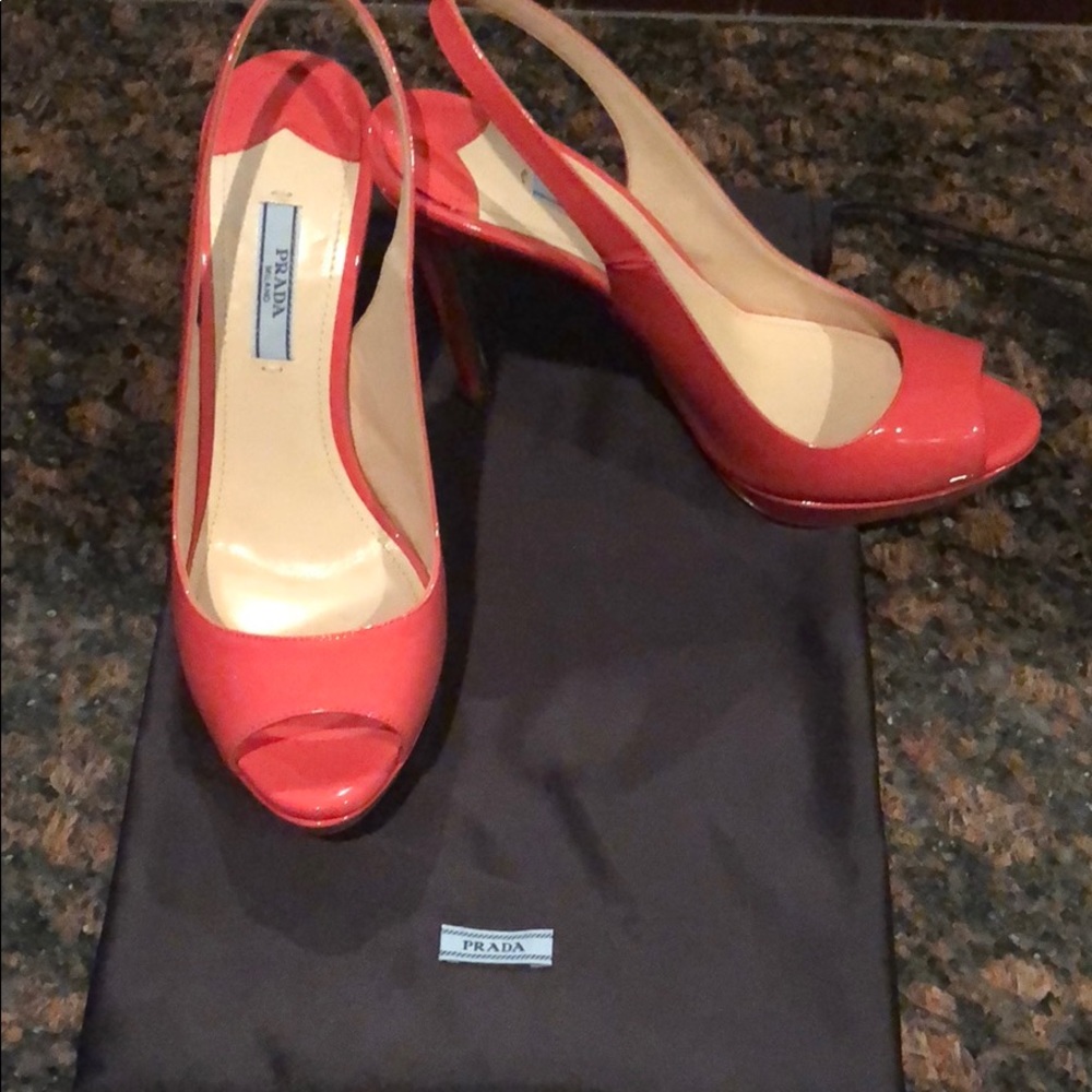 ****SOLD****Authentic Prada peep Toe Heels in 7.5